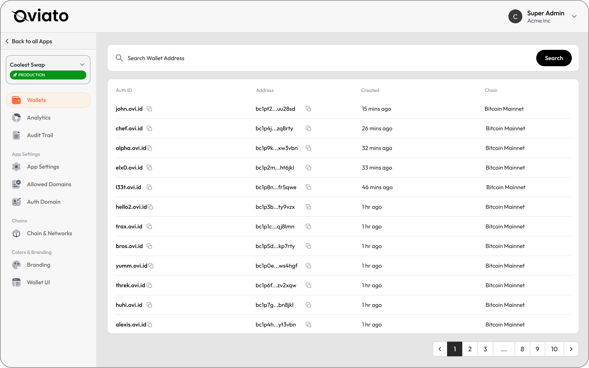 Wallet Addresses